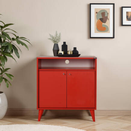 London Çok Amaçlı Dolap - Kırmızı 73x79x42 cm (GxYxD) 