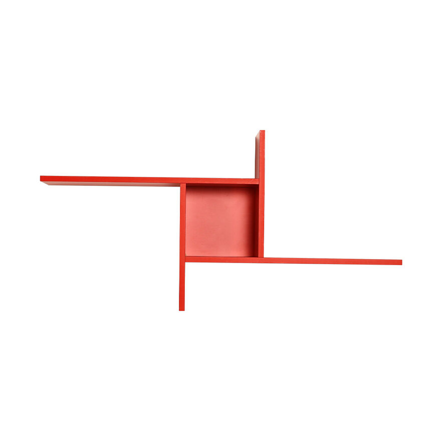 Dekoratif Duvar Rafı - Kırmızı 100x50x18 cm (GxYxD) - 3