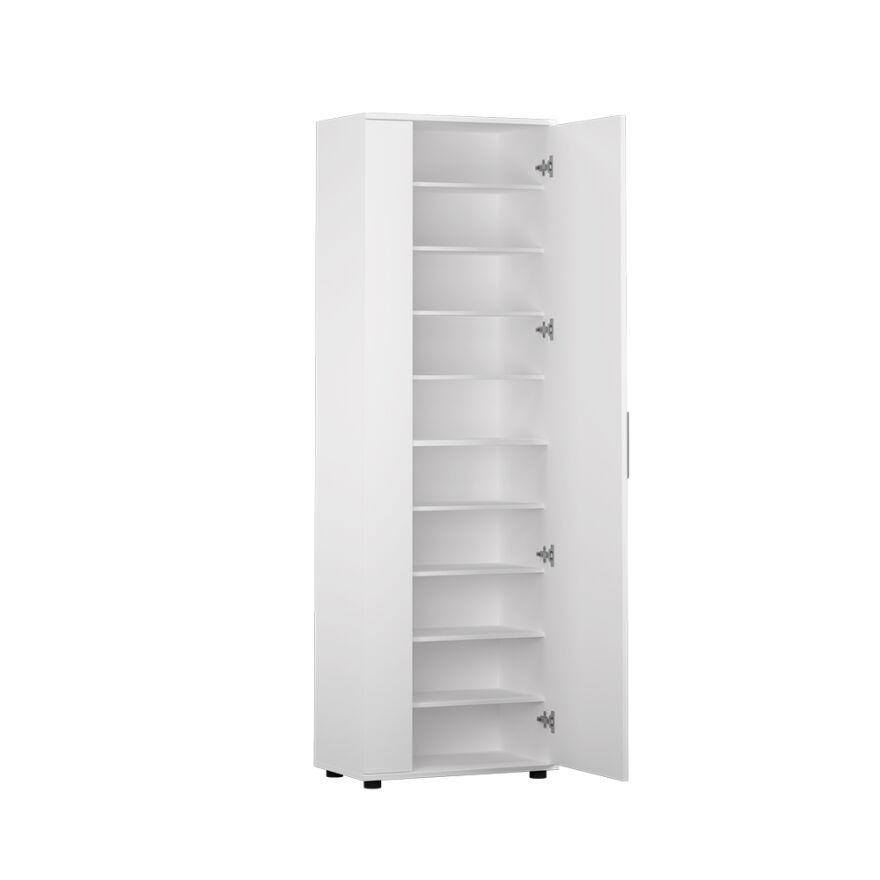 Porto 10 Raflı Kapaklı ve Aynalı Ayakkabılık-Mat Beyaz 60x187x35 cm (GxYxD) - 5