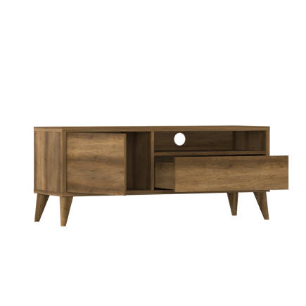 Retro Çekmeceli Tv Sehpası - Koyu Ceviz (Oslo Ceviz) 120x50x40 cm (GxYxD) - 4