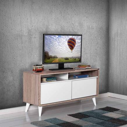 Retro Slide Tv Sehpası Latte-Mat Lake Beyaz 120x60x40 cm (GxYxD) - 7