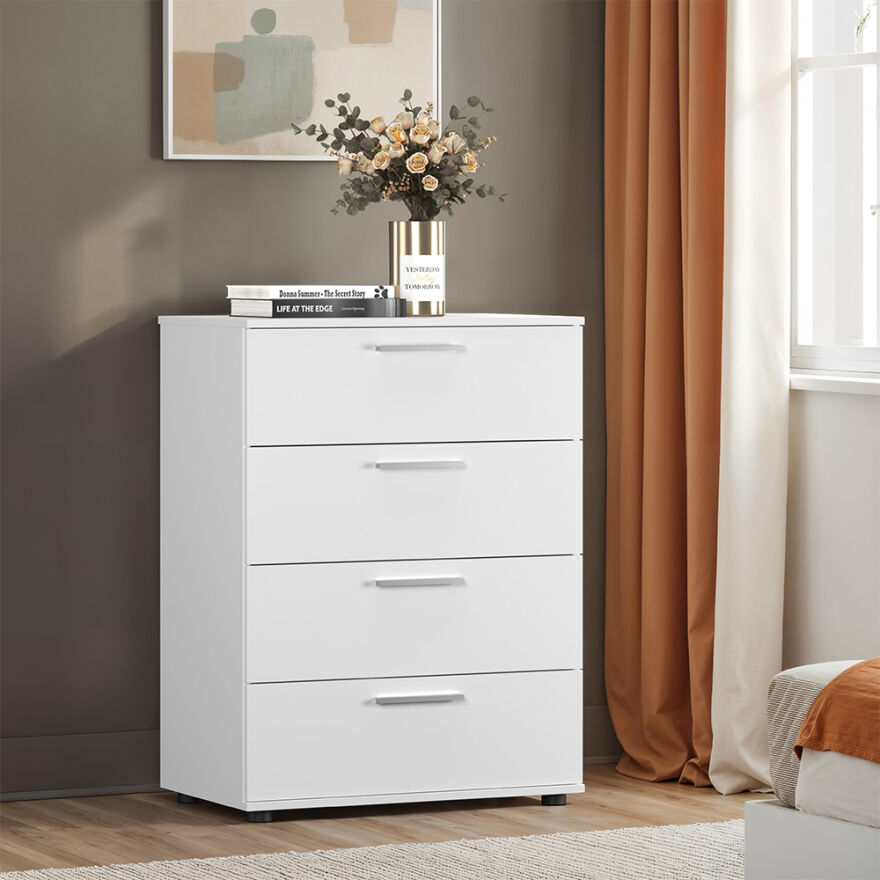 Trendline 4 Çekmeceli Şifonyer - Mat Beyaz 73x96x44 cm (GxYxD) - 1