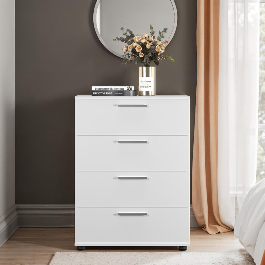 Trendline 4 Çekmeceli Şifonyer - Mat Beyaz 73x96x44 cm (GxYxD) - 2