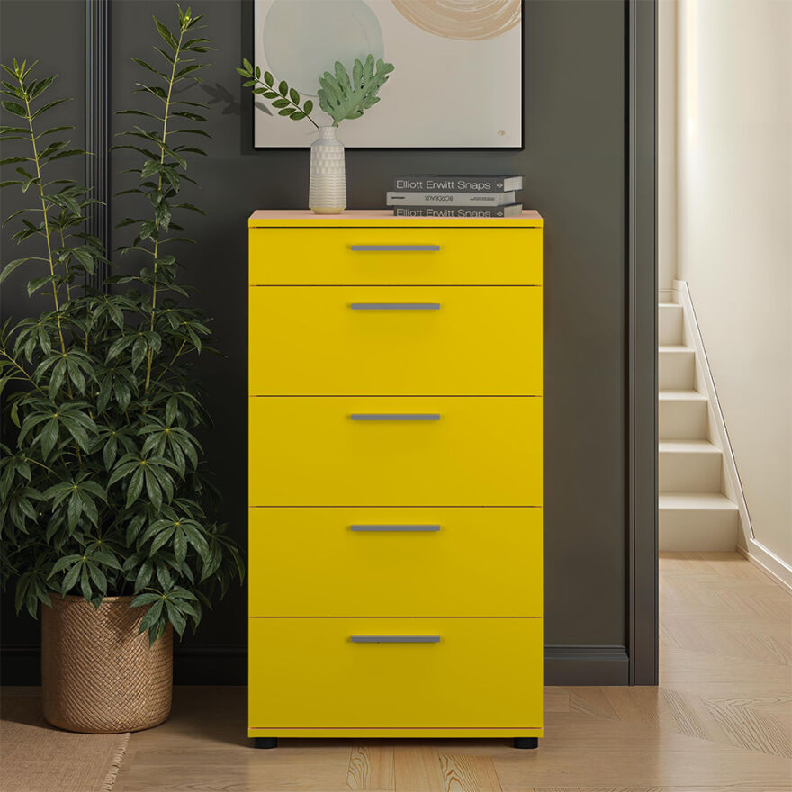 Trendline 5 Çekmeceli Şifonyer - Sarı 60x108x44 cm (GxYxD) - 1