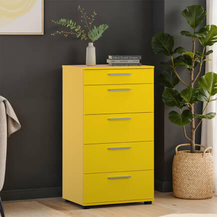 Trendline 5 Çekmeceli Şifonyer - Sarı 60x108x44 cm (GxYxD) - 5