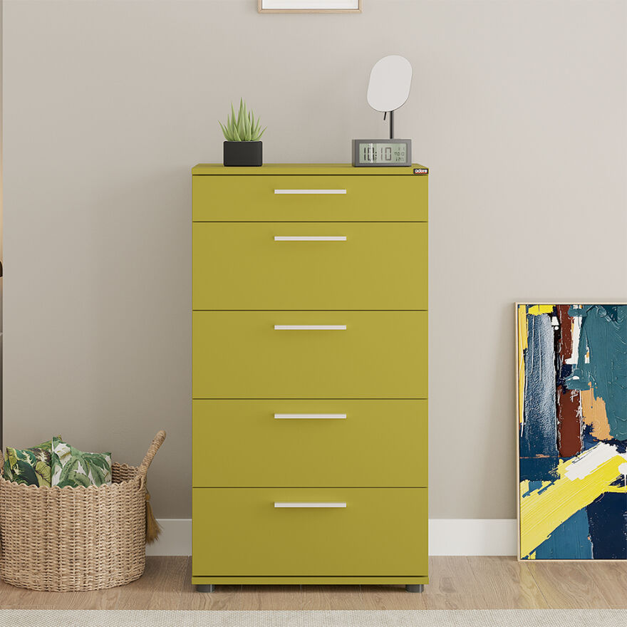 Trendline 5 Çekmeceli Şifonyer - Yeşil 60x108x44 cm (GxYxD) - 1