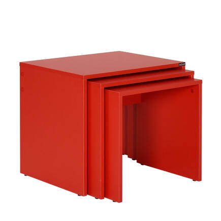 Trıple Zigon Sehpa - Kırmızı 55x47x40 cm (GxYxD) - 1