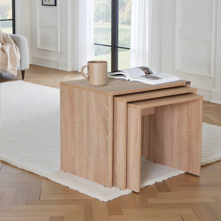 Trıple Zigon Sehpa - Sonoma 55x47x40 cm (GxYxD) 