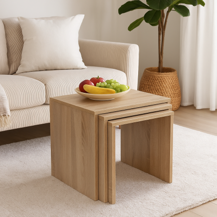 Trıple Zigon Sehpa - Sonoma 55x47x40 cm (GxYxD) 