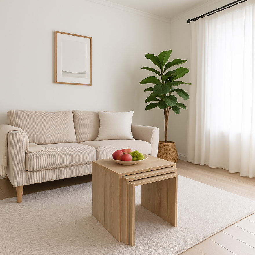 Trıple Zigon Sehpa - Sonoma 55x47x40 cm (GxYxD) - 6