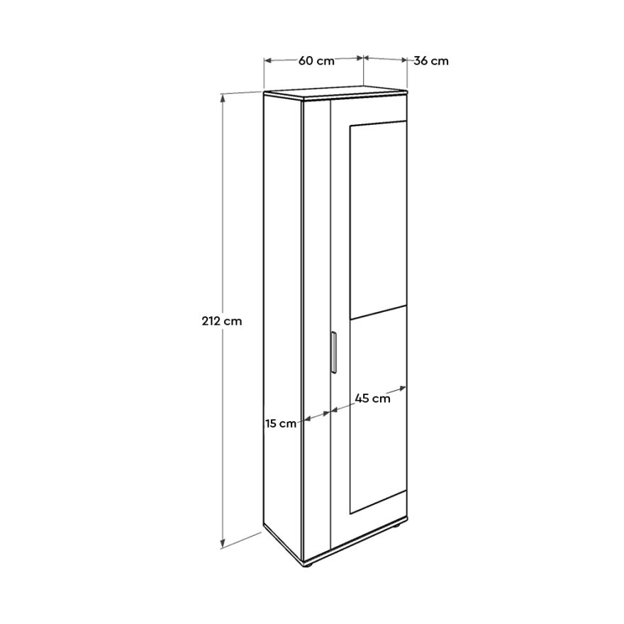 Antre 11 Raflı 2 Kapaklı Aynalı Ayakkabılık Açık Ceviz(Tori) 60x212x36 cm (GxYxD) - 9