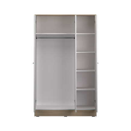 Base 3 Kapaklı Gardırop - İtalyan Meşe-Mat Beyaz 120x198x52 cm (GxYxD) - 9