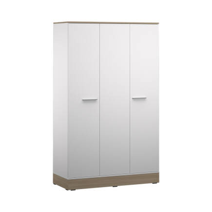 Base 3 Kapaklı Gardırop - İtalyan Meşe-Mat Beyaz 120x198x52 cm (GxYxD) - 8