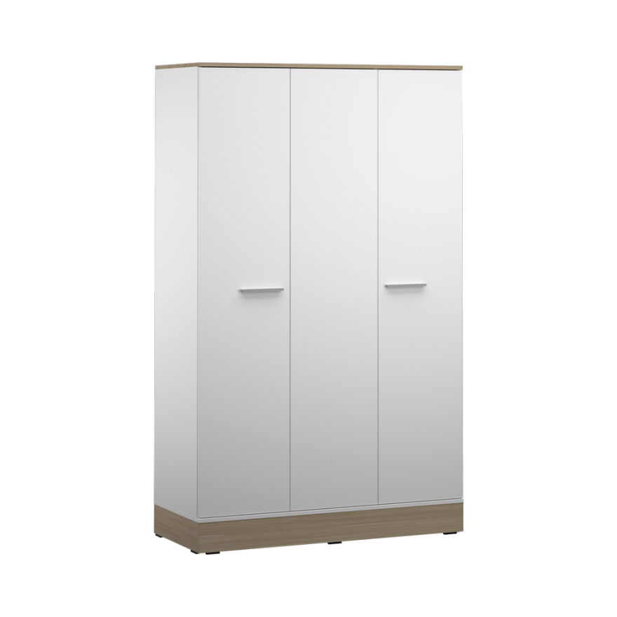 Base 3 Kapaklı Gardırop - İtalyan Meşe-Mat Beyaz 120x198x52 cm (GxYxD) - 8