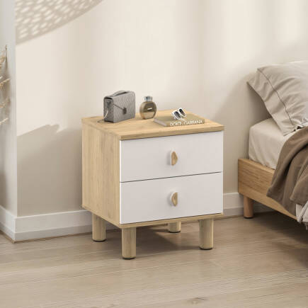 Bohem 2 Çekmeceli Komodin Florida Meşe-Vizon 51x58x45 cm