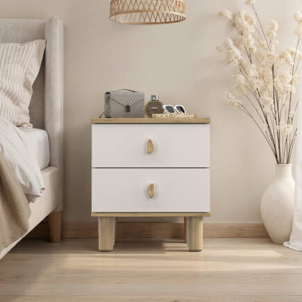 Bohem 2 Çekmeceli Komodin Florida Meşe-Vizon 51x58x45 cm (1)