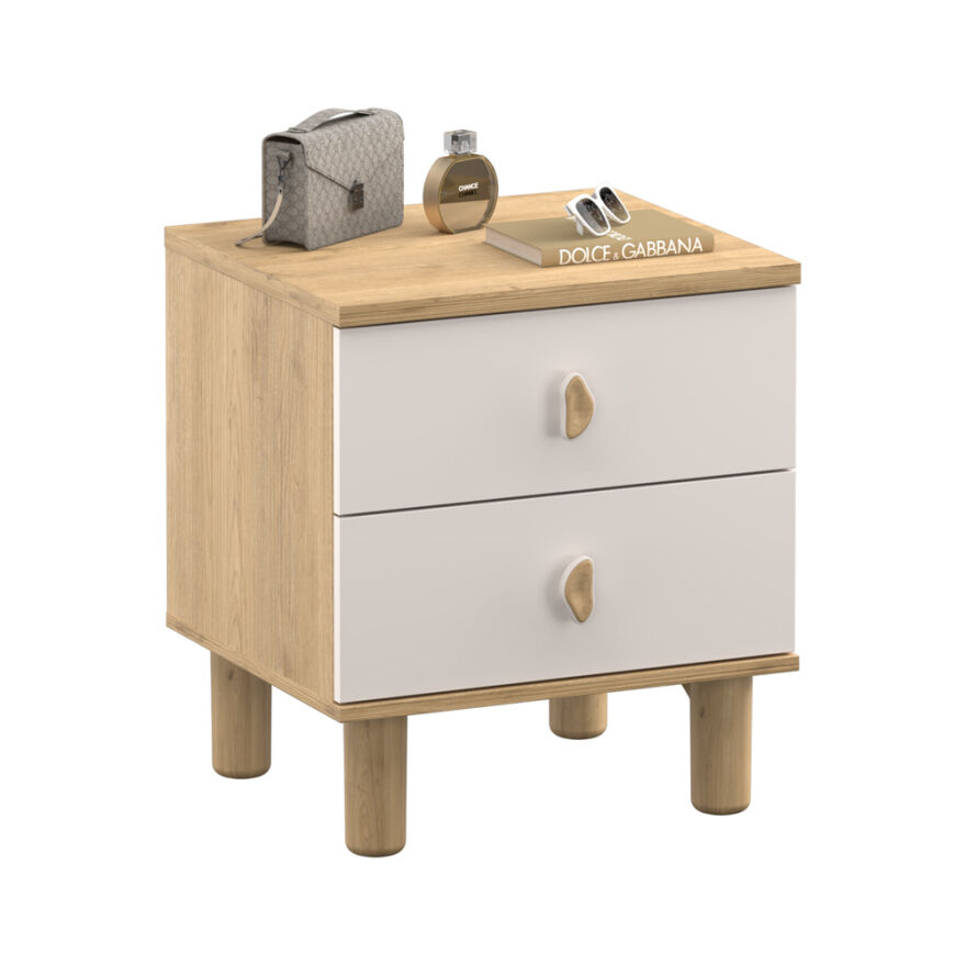 Bohem 2 Çekmeceli Komodin - Florida Meşe/Vizon 51x58x45 cm - 3