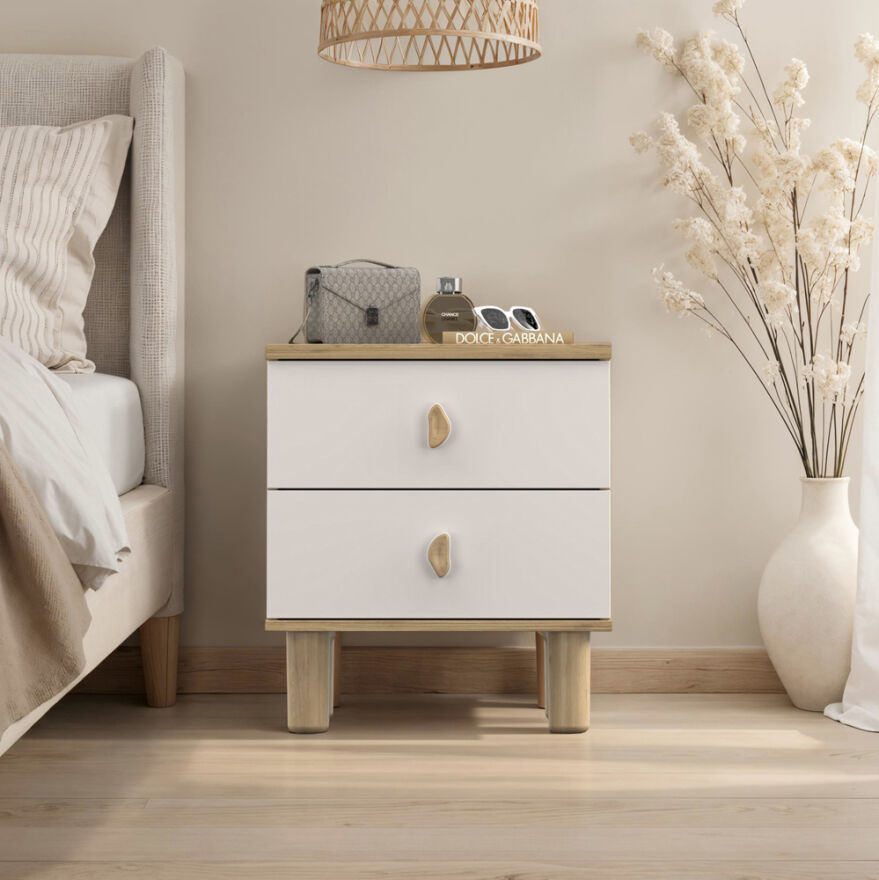 Bohem 2 Çekmeceli Komodin - Florida Meşe/Vizon 51x58x45 cm - 2