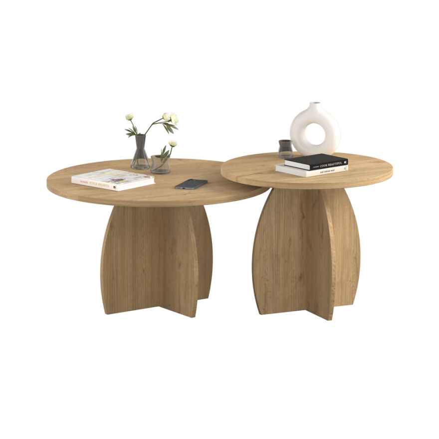 Bohem 2li Orta Sehpa - Florida Meşe 100x50x100 cm - 2