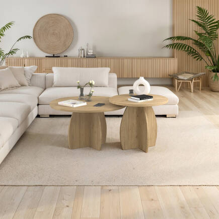 Bohem 2li Orta Sehpa - Florida Meşe 100x50x100 cm - Adore Mobilya