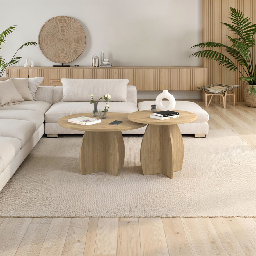 Bohem 2li Orta Sehpa - Florida Meşe 100x50x100 cm - 1