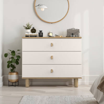 Bohem 3 Çekmeceli Şifonyer Florida Meşe-Vizon 103x87x45 cm (1)