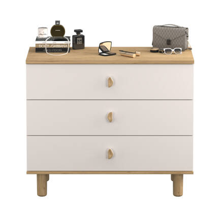 Bohem 3 Çekmeceli Şifonyer - Florida Meşe/Vizon 103x87x45 cm - 5