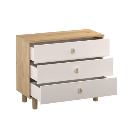 Bohem 3 Çekmeceli Şifonyer - Florida Meşe/Vizon 103x87x45 cm - 3