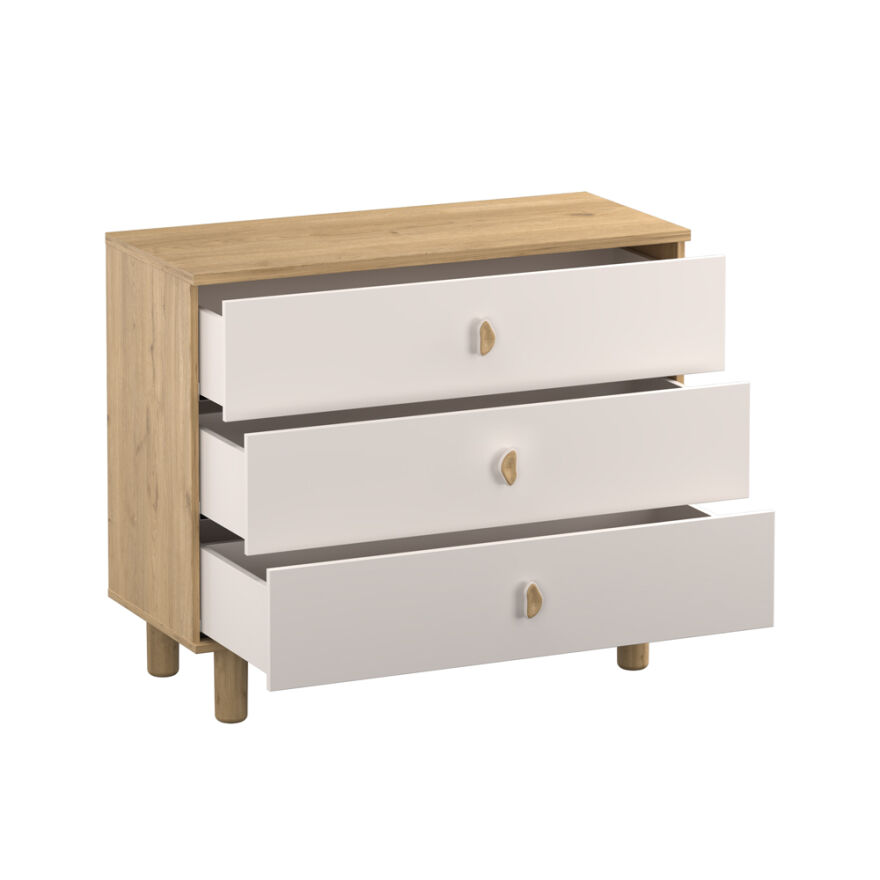 Bohem 3 Çekmeceli Şifonyer - Florida Meşe/Vizon 103x87x45 cm - 3