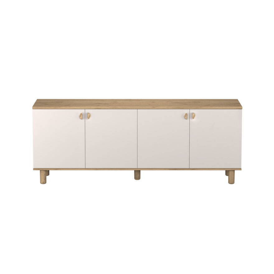 Bohem 4 Kapaklı İç Çekmeceli Konsol - Florida Meşe/Vizon 207x79x45 cm - 9