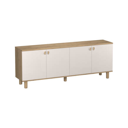 Bohem 4 Kapaklı İç Çekmeceli Konsol - Florida Meşe/Vizon 207x79x45 cm - 8