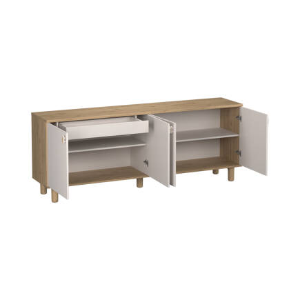 Bohem 4 Kapaklı İç Çekmeceli Konsol - Florida Meşe/Vizon 207x79x45 cm - 7