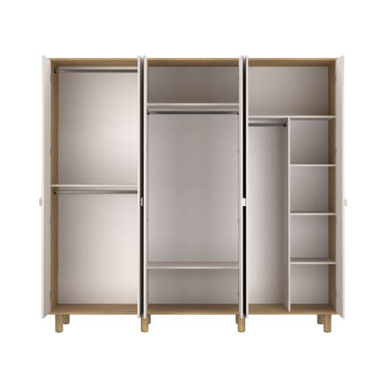 Bohem 6 Kapaklı Aynalı Gardırop - Florida Meşe/Vizon 240x226x60 cm - 8