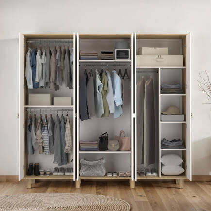 Bohem 6 Kapaklı Aynalı Gardırop - Florida Meşe/Vizon 240x226x60 cm - Adore Mobilya (1)