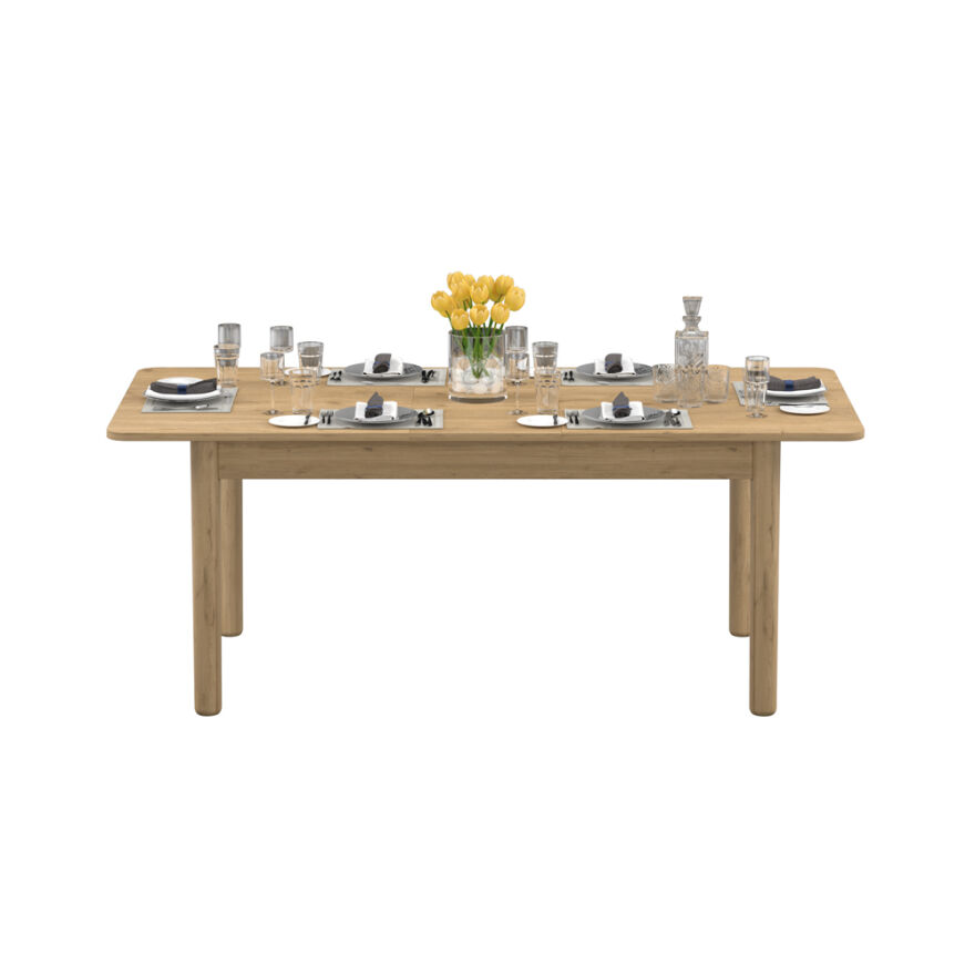 Bohem Açılır Yemek Masası Florida Meşe 160-200x78x90 cm - 5