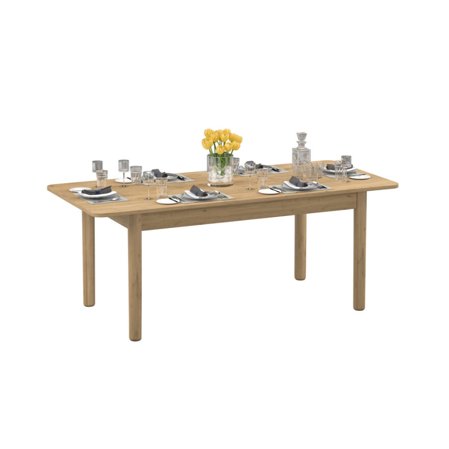 Bohem Açılır Yemek Masası Florida Meşe 160-200x78x90 cm - 6