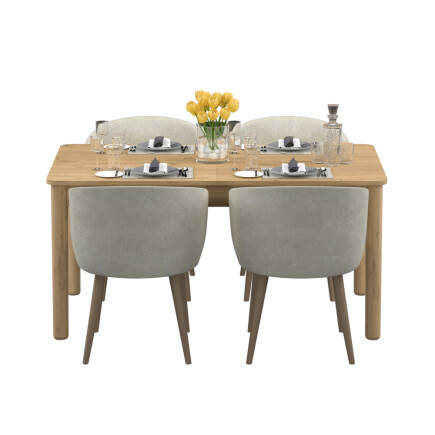 Bohem Açılır Yemek Masası Florida Meşe 160-200x78x90 cm - 8