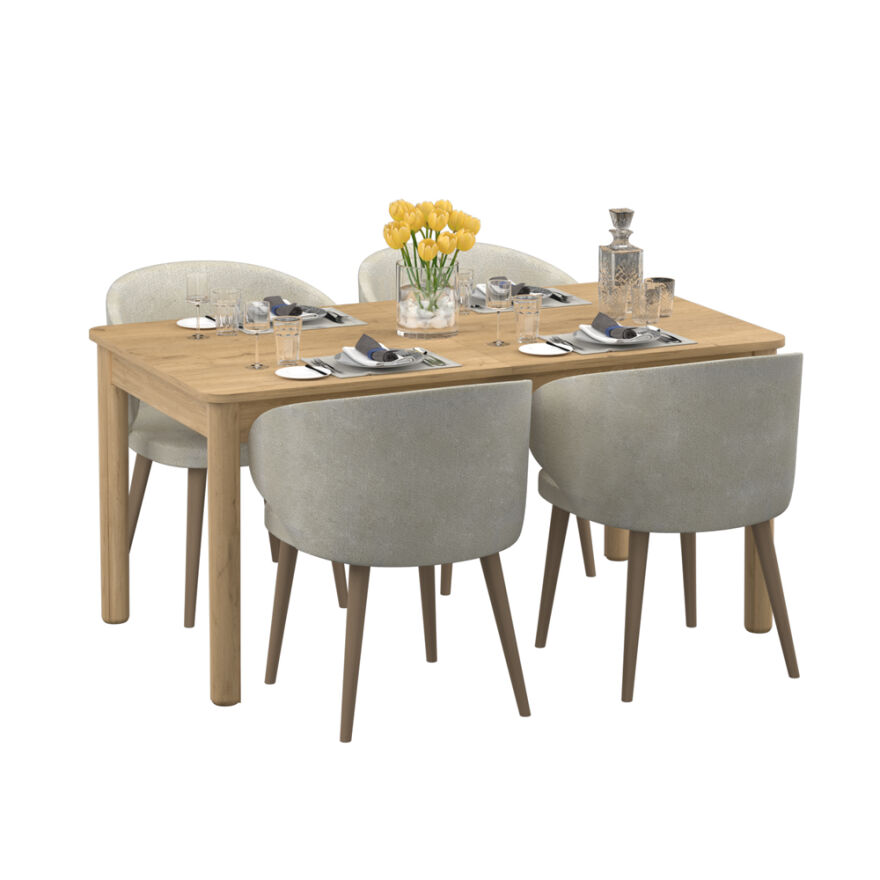 Bohem Açılır Yemek Masası Florida Meşe 160-200x78x90 cm - 7