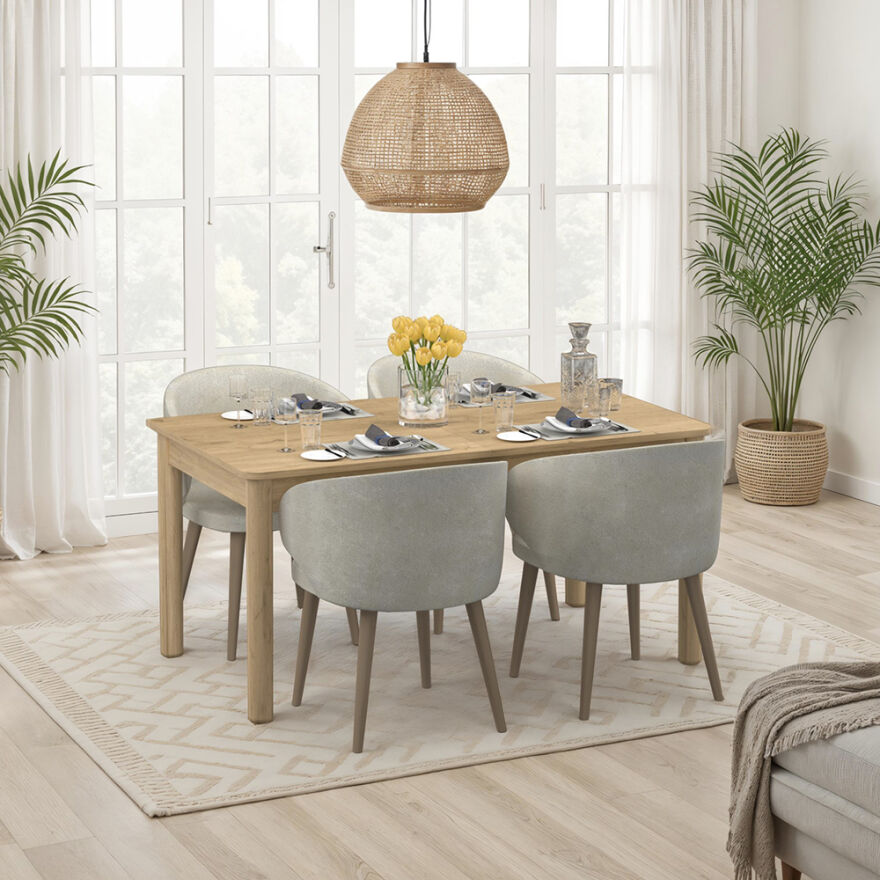 Bohem Açılır Yemek Masası Florida Meşe 160-200x78x90 cm - 2