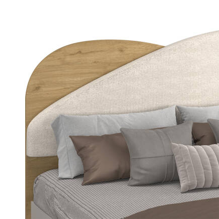 Bohem Bazalı Çift Kişilik Karyola - Florida Meşe/Vizon 171x130x205 cm - 5