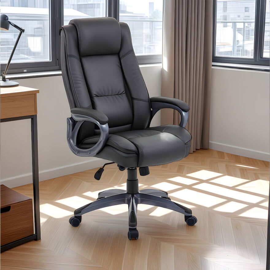 Boston Ofis Koltuğu Suni Deri - Siyah 65x114-121,5x81 cm (GxYxD) - 1