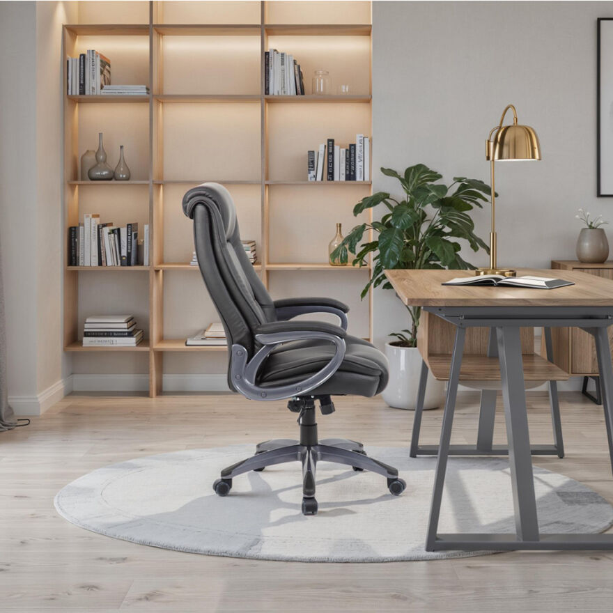 Boston Ofis Koltuğu Suni Deri - Siyah 65x114-121,5x81 cm (GxYxD) - 10