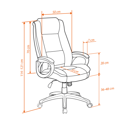 Boston Yönetici Koltuğu Suni Deri - Kahverengi 65x114-121,5x81 cm - 10