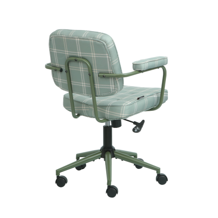 Button Çalışma Sandalyesi Ekose Kumaş - Yeşil 64x86-96x63,5 cm - 3