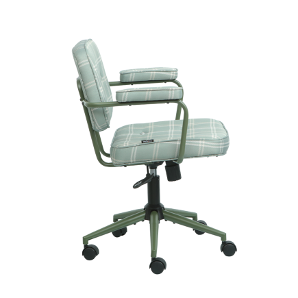 Button Çalışma Sandalyesi Ekose Kumaş - Yeşil 64x86-96x63,5 cm - 2