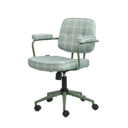 Button Çalışma Sandalyesi Ekose Kumaş - Yeşil 64x86-96x63,5 cm - 8
