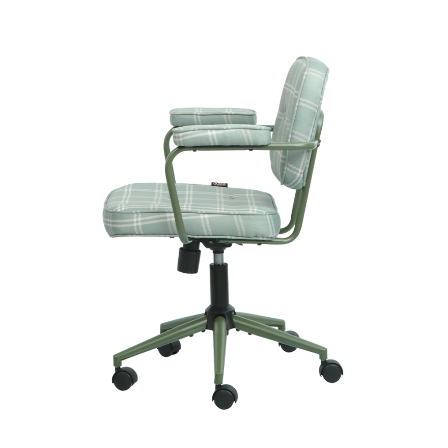 Button Çalışma Sandalyesi Ekose Kumaş - Yeşil 64x86-96x63,5 cm - 7