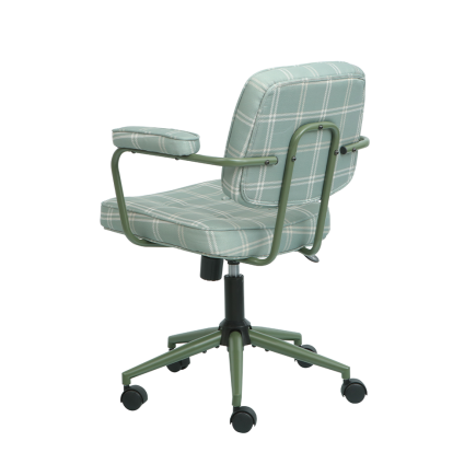 Button Çalışma Sandalyesi Ekose Kumaş - Yeşil 64x86-96x63,5 cm - 6