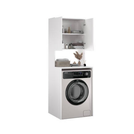 Çamaşır Makinesı Dolabı-Mat Beyaz 65x182x60 cm (GxYxD) - 5