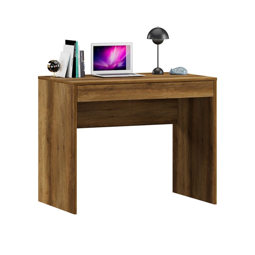 Çekmeceli Çalışma Masası-Koyu Ceviz (Oslo Ceviz) 90x75x55 cm (GxYxD) - 5